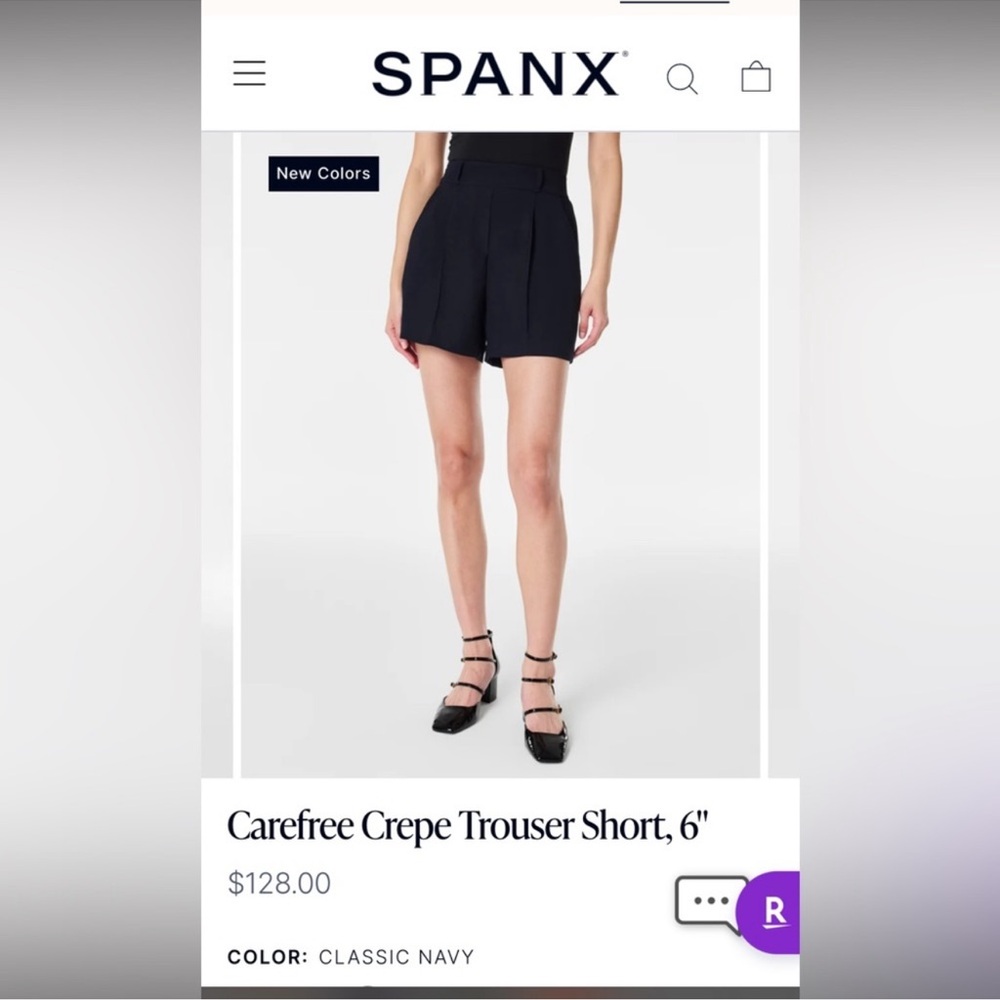 SPANX Black Tailored High-Rise Dress Shorts - Picture 4 of 11